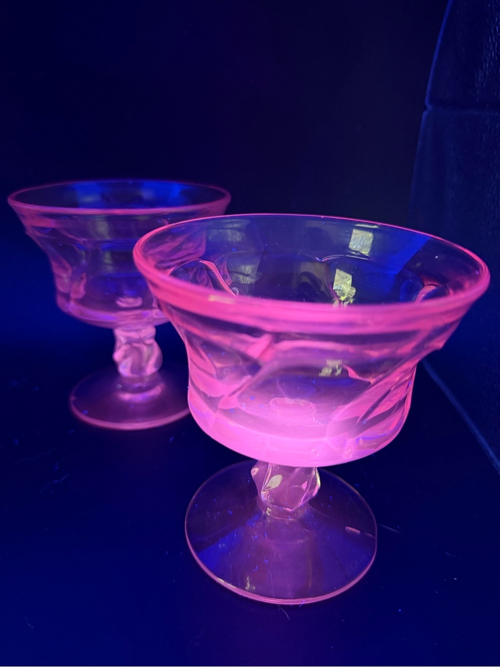 Vintage Fostoria Pink Glass Dessert Compotes - Set of 2